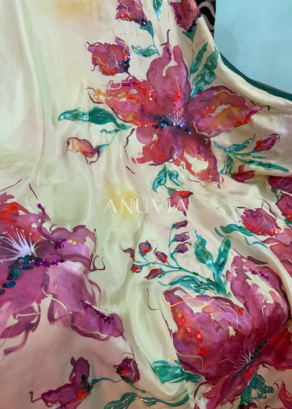 SCARLET MUSE on Habutai silk