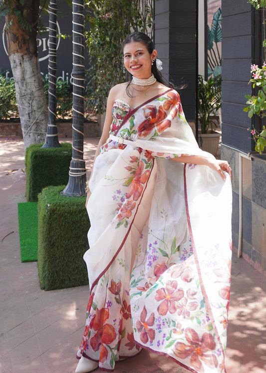 PETAL HAZE | Silk Organza Saree