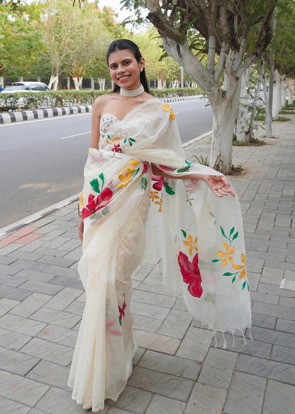 WILD IVORY | Silk Organza Saree